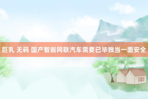 巨乳 无码 国产智能网联汽车需要已毕独当一面安全