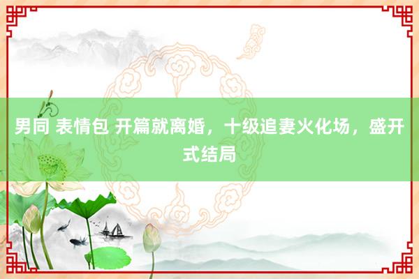 男同 表情包 开篇就离婚,十级追妻火化场,盛开式结局