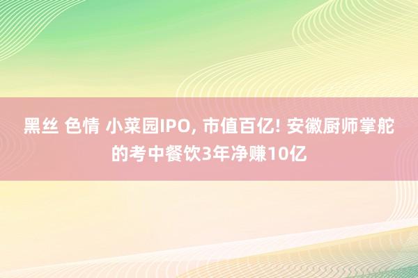 黑丝 色情 小菜园IPO， 市值百亿! 安徽厨师掌舵的考中餐饮3年净赚10亿