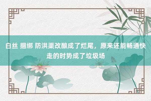 白丝 捆绑 防洪渠改酿成了烂尾，原来还能畅通快走的时势成了垃圾场