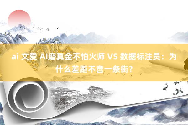 ai 文爱 AI磨真金不怕火师 VS 数据标注员：为什么差距不啻一条街？