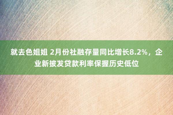 就去色姐姐 2月份社融存量同比增长8.2%，企业新披发贷款利率保握历史低位