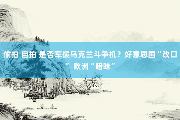 偷拍 自拍 是否军援乌克兰斗争机？好意思国“改口” 欧洲“暗昧”