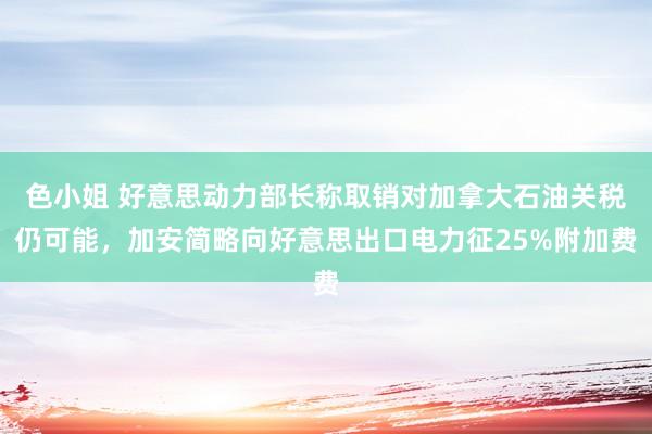 色小姐 好意思动力部长称取销对加拿大石油关税仍可能，加安简略向好意思出口电力征25%附加费