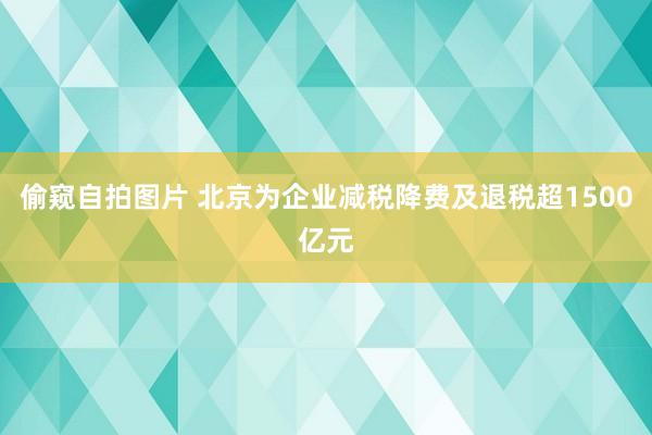 偷窥自拍图片 北京为企业减税降费及退税超1500亿元