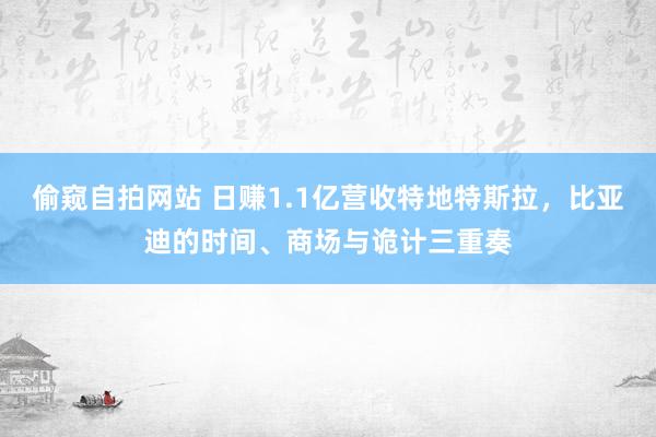 偷窥自拍网站 日赚1.1亿营收特地特斯拉，比亚迪的时间、商场与诡计三重奏