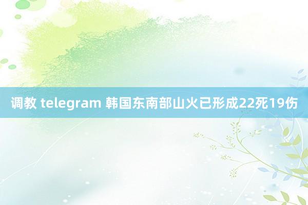 调教 telegram 韩国东南部山火已形成22死19伤