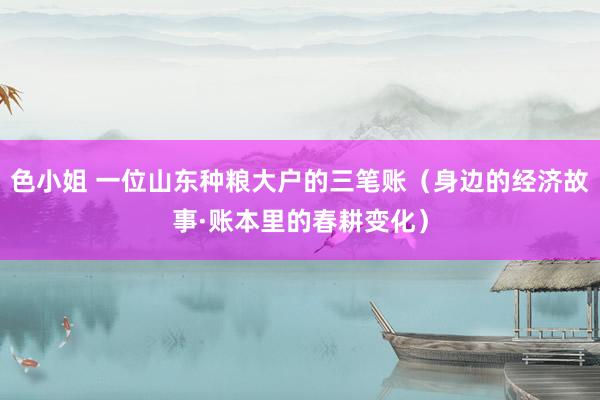 色小姐 一位山东种粮大户的三笔账（身边的经济故事·账本里的春耕变化）