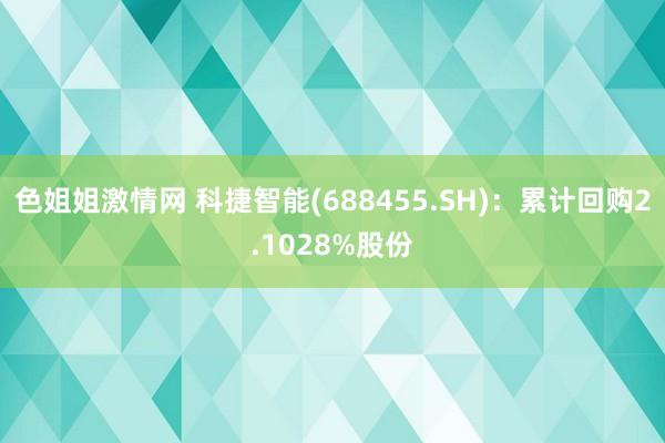 色姐姐激情网 科捷智能(688455.SH)：累计回购2.1028%股份