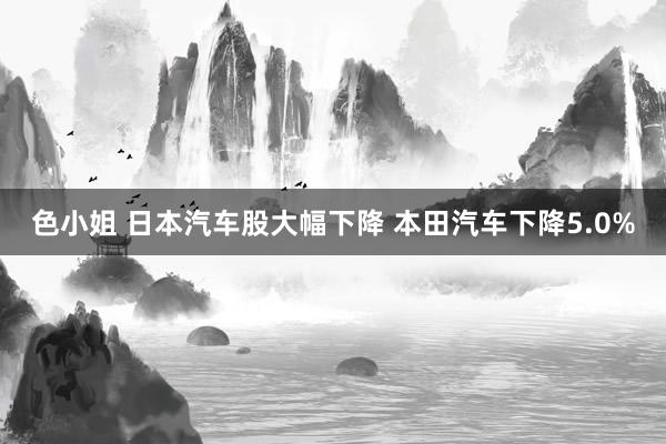 色小姐 日本汽车股大幅下降 本田汽车下降5.0%