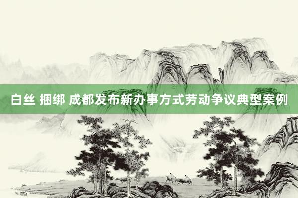 白丝 捆绑 成都发布新办事方式劳动争议典型案例