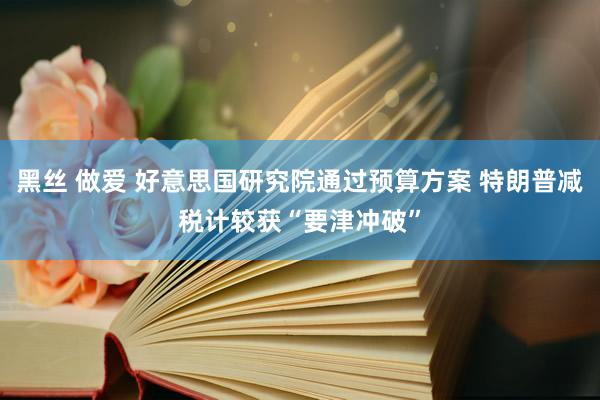 黑丝 做爱 好意思国研究院通过预算方案 特朗普减税计较获“要津冲破”