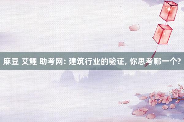 麻豆 艾鲤 助考网: 建筑行业的验证， 你思考哪一个?