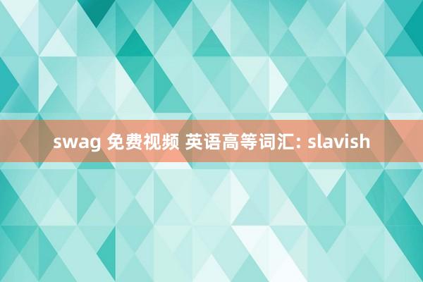 swag 免费视频 英语高等词汇: slavish