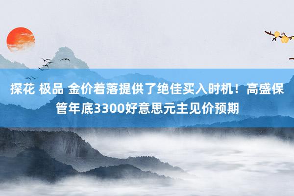 探花 极品 金价着落提供了绝佳买入时机！高盛保管年底3300好意思元主见价预期