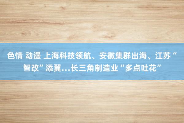 色情 动漫 上海科技领航、安徽集群出海、江苏“智改”添翼…长三角制造业“多点吐花”