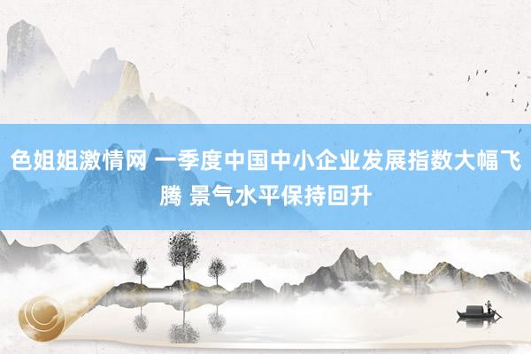 色姐姐激情网 一季度中国中小企业发展指数大幅飞腾 景气水平保持回升