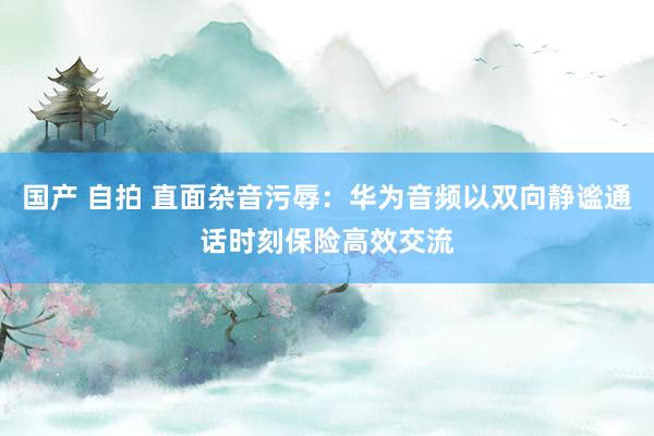 国产 自拍 直面杂音污辱：华为音频以双向静谧通话时刻保险高效交流