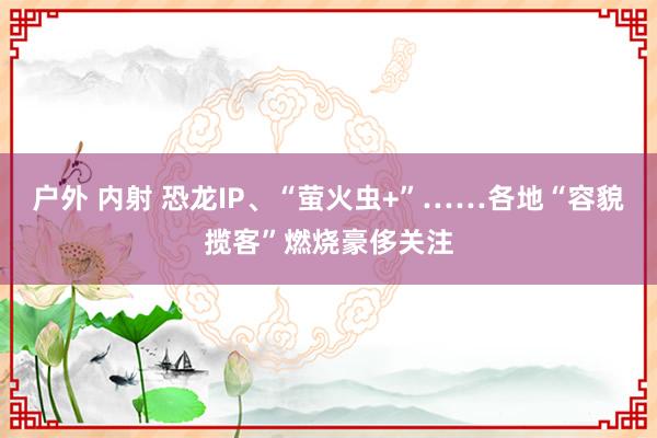 户外 内射 恐龙IP、“萤火虫+”……各地“容貌揽客”燃烧豪侈关注
