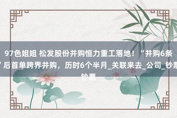 97色姐姐 松发股份并购恒力重工落地！“并购6条”后首单跨界并购，历时6个半月_关联来去_公司_钞票