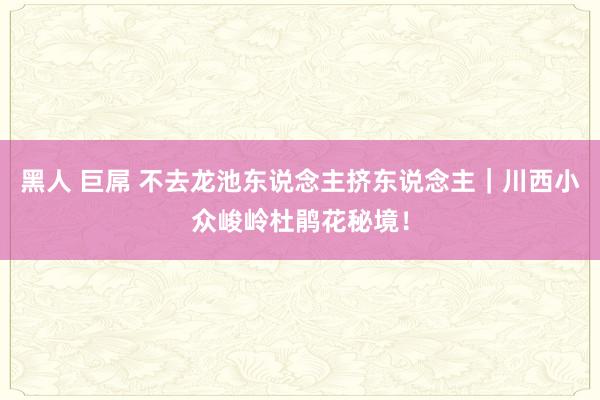 黑人 巨屌 不去龙池东说念主挤东说念主|川西小众峻岭杜鹃花秘境!